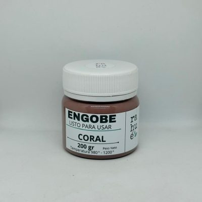 Engobe cerámico CORAL 200 gr  listo para usar