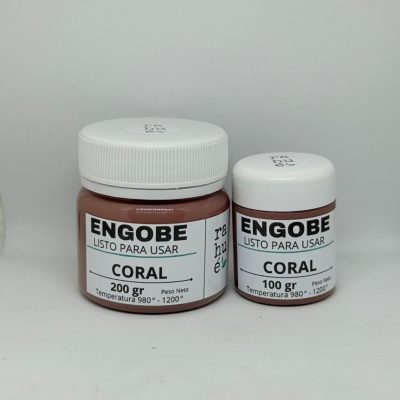 Engobe cerámico CORAL 100 gr / 200 gr Listo para Usar