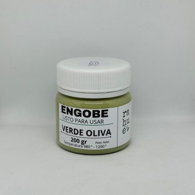 Engobe cerámico VERDE OLIVA  200 gr listo para usar