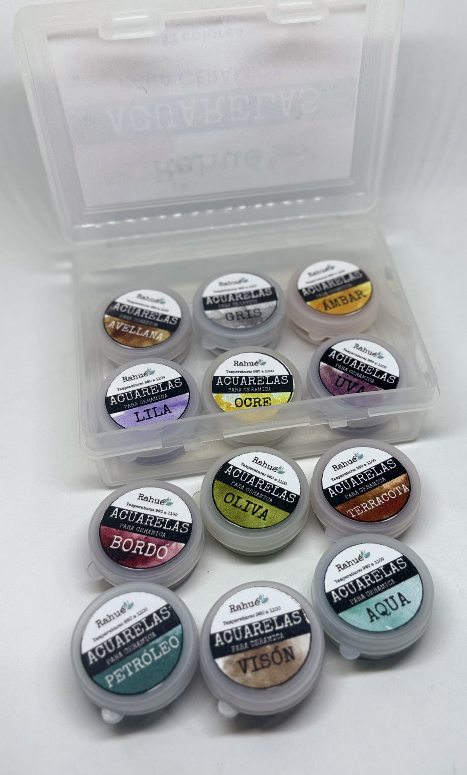 Caja de 12 Acuarelas Cerámicas Rahué: listos para usar (CAJA ROJA) - Imagen 3